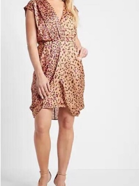 Express Dresses & Skirts - Express Mini Sheath Dress - Leopard Print Plus Pink - Size XL